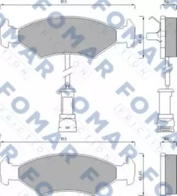 FOMAR FRICTION fo431181 -  Комплект тормозных колодок, дисковый тормоз